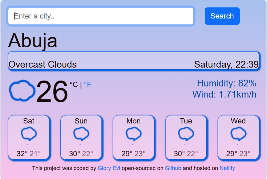 React weather app